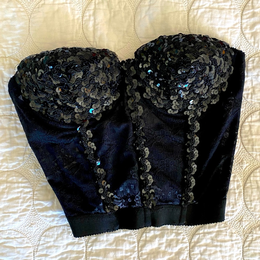 Vintage Contempo Casual sequin bustier